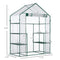 Supfirm 5' x 2.5' x 6.5' Mini Walk-in Greenhouse Kit, Portable Green House with 3 Tier Shleves, Roll-Up Door, and Weatherized Plastic Cover for Backyard Garden, Clear