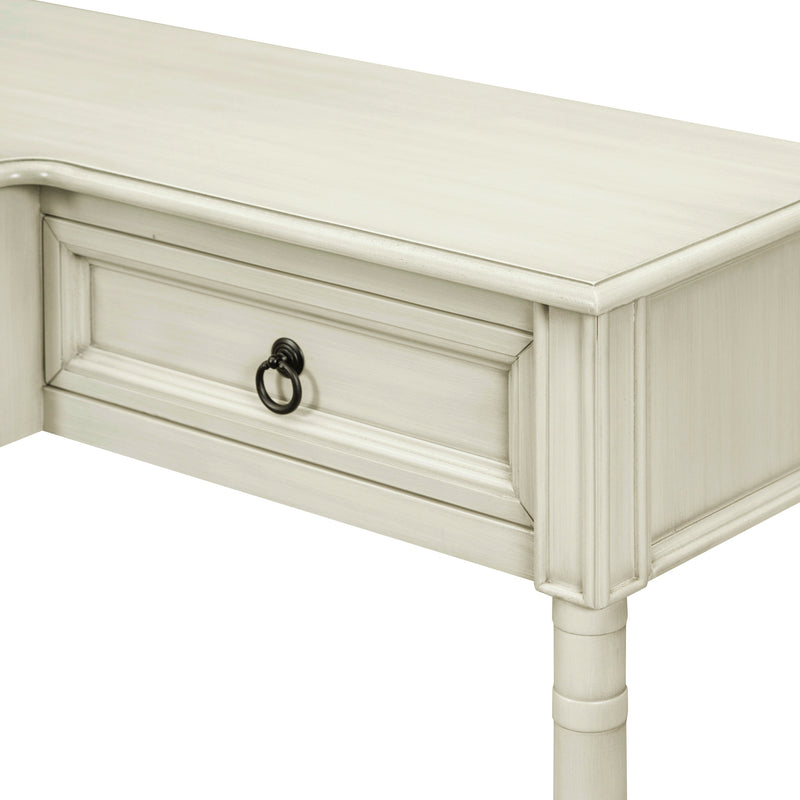 Supfirm TREXM Console Table Sofa Table with Drawers for Entryway with Projecting Drawers and Long Shelf (Antique White, OLD SKU: WF189574AAK)