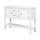 Supfirm TREXM Cambridge Series  Ample Storage Vintage Console Table with Four Small Drawers and Bottom Shelf for Living Rooms, Entrances and Kitchens (White, OLD SKU: WF190263AAA)