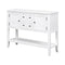 Supfirm TREXM Cambridge Series  Ample Storage Vintage Console Table with Four Small Drawers and Bottom Shelf for Living Rooms, Entrances and Kitchens (White, OLD SKU: WF190263AAA)