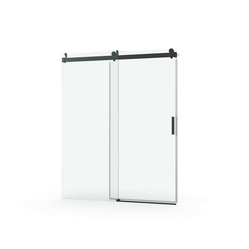 Supfirm Elan 56 to 60 in. W x 76 in. H Sliding Frameless Soft-Close Shower Door with Premium 3/8 Inch (10mm) Thick Tampered Glass in Matte Black 22D01-60MB