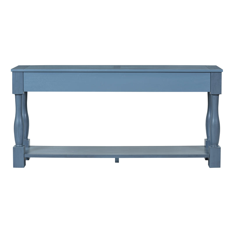 Supfirm TREXM Console Table 63" Long Console Table with Drawers and Shelf for Entryway, Hallway, Living Room (Navy, OLD SKU: WF299371AAM)