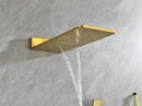 Supfirm Wall Mounted Waterfall Rain Shower System With 3 Body Sprays & Handheld Shower