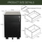 Supfirm 2 Drawer Mobile File Cabinet with Lock Metal Filing Cabinet for Legal/Letter/A4/F4 Size, Fully Assembled Include Wheels, Home/Office Design,BLACK