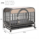 37in Heavy Duty Dog Crate, Furniture Style Dog Crate with Removable Trays and Wheels for High Anxiety Dogs - Supfirm