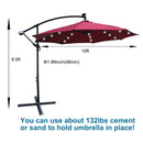 Supfirm 10 ft Outdoor Patio Umbrella Solar Powered LED Lighted Sun Shade Market Waterproof 8 Ribs Umbrella with Crank and Cross Base for Garden Deck Backyard Pool Shade Outside Deck Swimming Pool