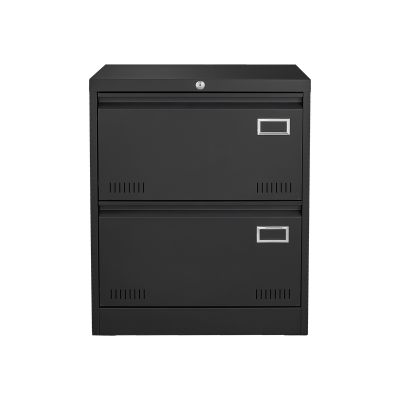 Supfirm 2 Drawer Metal Lateral File Cabinet with Lock,Office Vertical Files Cabinet for Home Office/Legal/Letter/A4,Locking Metal File Cabinet,Assembly Required (Black,with 2 Drawer)