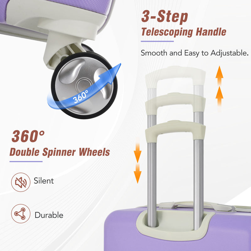 Supfirm 24 IN Luggage 1 Piece with TSA lock , Expandable Lightweight Suitcase Spinner Wheels, Vintage Luggage,Purple