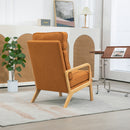 Supfirm 25.2"W Modern Rocking Chair Accent Lounge Armchair Comfy Boucle Upholstered High Back Wooden Rocker for Nursery Living Room Baby Kids Room Bedroom, Caramel