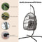 Supfirm Outdoor Garden Rattan Egg Swing Chair Hanging Chair  Light Gray Cushion