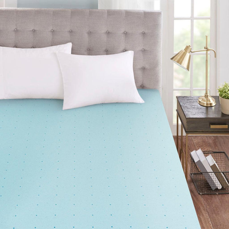 Hypoallergenic 3" Cooling Gel Memory Foam Mattress Topper with Removable Cooling Cover - Supfirm