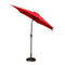 Supfirm 8.8 feet Outdoor Aluminum Patio Umbrella, Patio Umbrella, Market Umbrella with 33 pounds Round Resin Umbrella Base, Push Button Tilt and Crank lift, Red