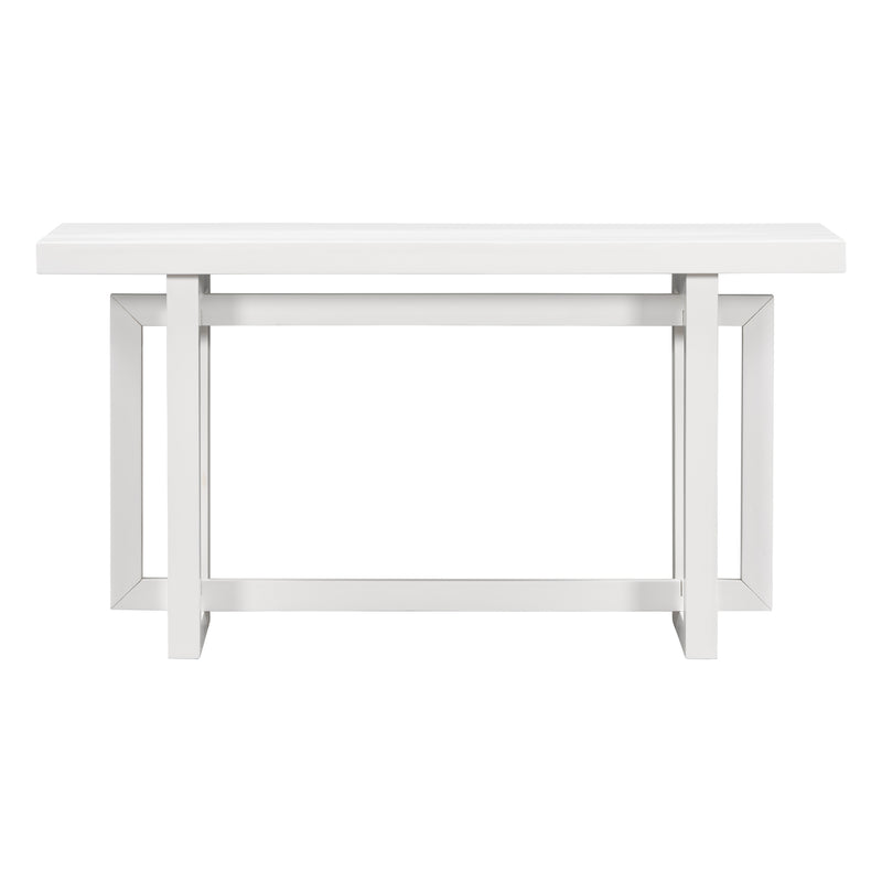 Supfirm U_STYLE Contemporary Console Table with  Industrial-inspired Concrete Wood Top, Extra Long Entryway Table for Entryway, Hallway, Living Room, Foyer, Corridor