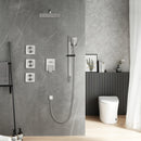 Supfirm Shower System with Shower Head, Hand Shower, Slide Bar, Bodysprays, Shower Arm, Hose, Valve Trim, and Lever Handles