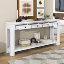 Supfirm TREXM Console Table/Sofa Table with Storage Drawers and Bottom Shelf for Entryway Hallway(Antique White)