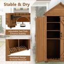 Supfirm Outdoor Storage Cabinet, Garden Wood Tool Shed, Outside Wooden Shed Closet with Shelves and Latch for Yard 39.56"x 22.04"x 68.89"