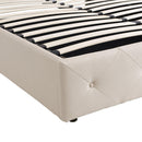 Queen size Upholstered Platform bed with a Hydraulic Storage System - Beige - Supfirm