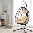 Supfirm Egg Chair with Stand Indoor Outdoor Swing Chair Patio Wicker Hanging Egg Chair Hanging Basket Chair Hammock Chair with Stand for Bedroom Living Room Balcony