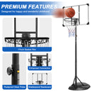 Supfirm Portable Basketball Hoop Adjustable 7.5ft - 9.2ft with 32 Inch Backboard for Youth Adults Indoor Outdoor Basketball Goal White