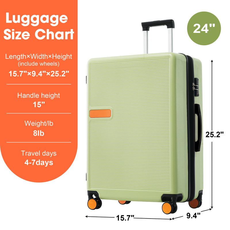 Supfirm Contrast Color Hardshell Luggage 24inch Expandable Spinner Suitcase with TSA Lock Lightweight