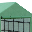 Supfirm Walk-in Greenhouse for Outdoors with Roll-up Zipper Door, 18 Shelves, PE Cover, Small & Portable Build, Heavy Duty Humidity Seal, 95.25" x 70.75" x 82.75", Green