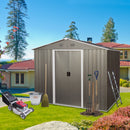 Supfirm 6ft x 8ft Outdoor Metal Storage Shed with Floor Base,Gray(SKU: W540S00012)