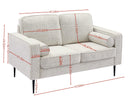 Living Room Upholstered Sofa with high-tech Fabric Surface/ Chesterfield Tufted Fabric Sofa Couch, Large-White. - Supfirm