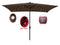 Supfirm 10 x 6.5t Rectangular Patio Umbrella Solar LED Lighted Outdoor Market Table Waterproof Umbrellas Sunshade with Crank and Push Button Tilt for Garden Deck Backyard Pool Shade Outside Deck Swimming Pool