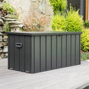 Supfirm 100 Gallon Outdoor Storage Deck Box Waterproof, Large Patio Storage Bin for Outside Cushions, Throw Pillows, Garden Tools, Lockable (Dark Gray)