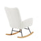 Supfirm off white teddy fabric rocking chair