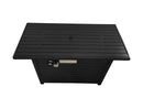 Supfirm Living Source International 24" H x 54" W Steel Outdoor Fire Pit Table with Lid (Black)CM-1024