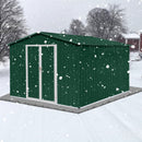 Supfirm Metal garden sheds 10ft×8ft outdoor storage sheds Green + White