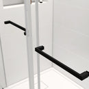 Supfirm 60*76" Double Sliding Frameless Shower Door Handrails  Matte Black Without Buffer