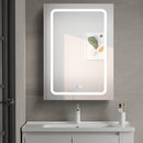 Supfirm 30x20 inch LED Bathroom Medicine Cabinet Surface Mounted Cabinets With Lighted Mirror White Right Open - Supfirm