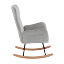 Supfirm Grey velvet rocking chair