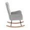 Supfirm Grey velvet rocking chair