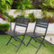 Supfirm 2PCS Outdoor Indoor Folding Chairs Aluminum Patio Dining Chairs, Grey