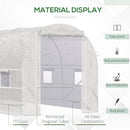 Supfirm 15' x 7' x 7' Walk-In Tunnel Greenhouse, Large Garden Hot House Kit with 6 Roll-up Windows & Roll Up Door, Steel Frame, White