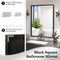 40x30inch Glossy Black Bathroom Mirrors For Wall Rectangle Vanity Mirror Corner Hangs Farmhouse Mirror Modern Metal Framed Rectangular Mirror, Decorative Square Corner Mirror(Horizontal & Vertical) - Supfirm