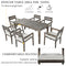 Supfirm U_Style  Acacia Wood Outdoor Dining Table And Chairs Suitable For Patio, Balcony Or Backyard