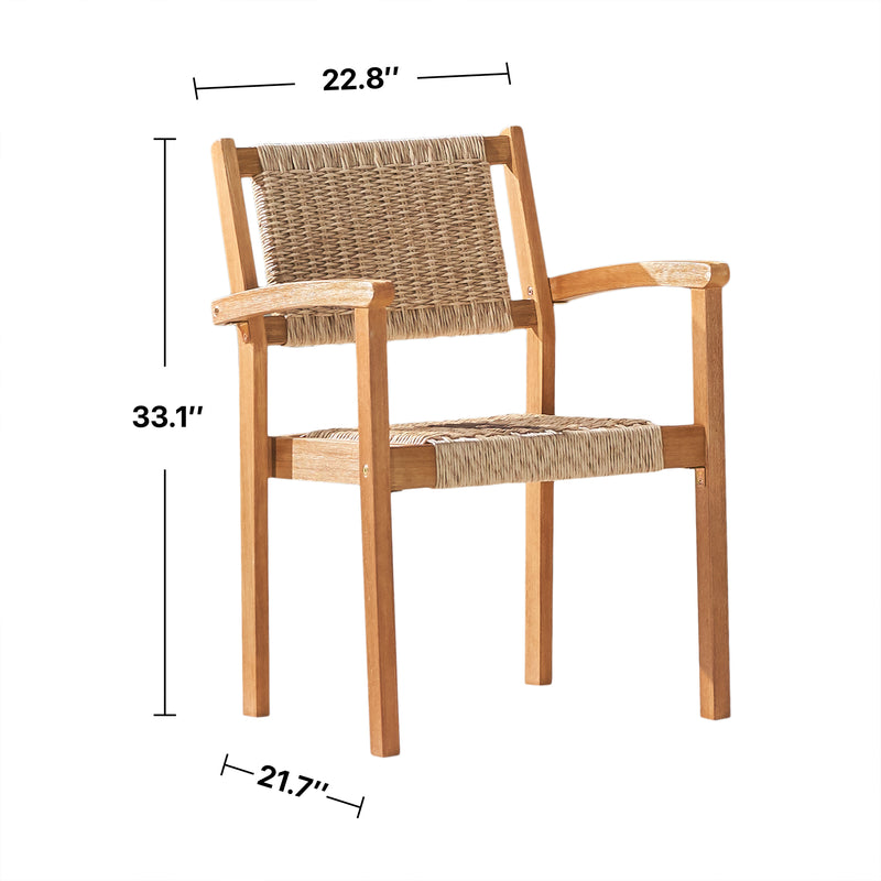 Supfirm Mauricio Honey Wood Dining Chair - Set of 2