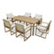 Supfirm Patio Dining Set Outdoor Dining Table and Chair Set with  and Removable Cushions for Patio, Backyard, Garden, Light Teak