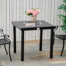 Supfirm Outdoor Dining Table for 4 Person, Square, Aluminum Metal Legs for Garden, Lawn, Patio, Woodgrain Black