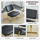 Supfirm PU material cushioned rocking chair, unique rocking chair, cushioned seat, black backrest rocking chair, and gold metal legs. Comfortable side chairs in the living room, bedroom, and office