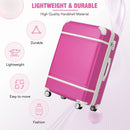 Supfirm 24 IN Luggage 1 Piece with TSA lock , Expandable Lightweight Suitcase Spinner Wheels, Vintage Luggage,Pink