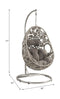 Supfirm ACME Sigar Patio Hanging Chair with Stand, Light Gray Fabric & Wicker 45107