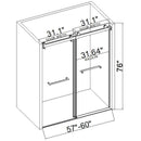 Supfirm 60*76" Double Sliding Frameless Shower Door Brushed Nickel Without Buffer