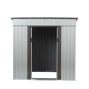 Supfirm 4 x 6 Ft Outdoor Storage Shed, Patio Steel Metal Shed w/Lockable Sliding Doors, Vents, House for Backyard Garden Patio Lawn