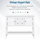 Supfirm TREXM Cambridge Series  Ample Storage Vintage Console Table with Four Small Drawers and Bottom Shelf for Living Rooms, Entrances and Kitchens (White, OLD SKU: WF190263AAA)