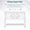 Supfirm TREXM Cambridge Series  Ample Storage Vintage Console Table with Four Small Drawers and Bottom Shelf for Living Rooms, Entrances and Kitchens (White, OLD SKU: WF190263AAA)